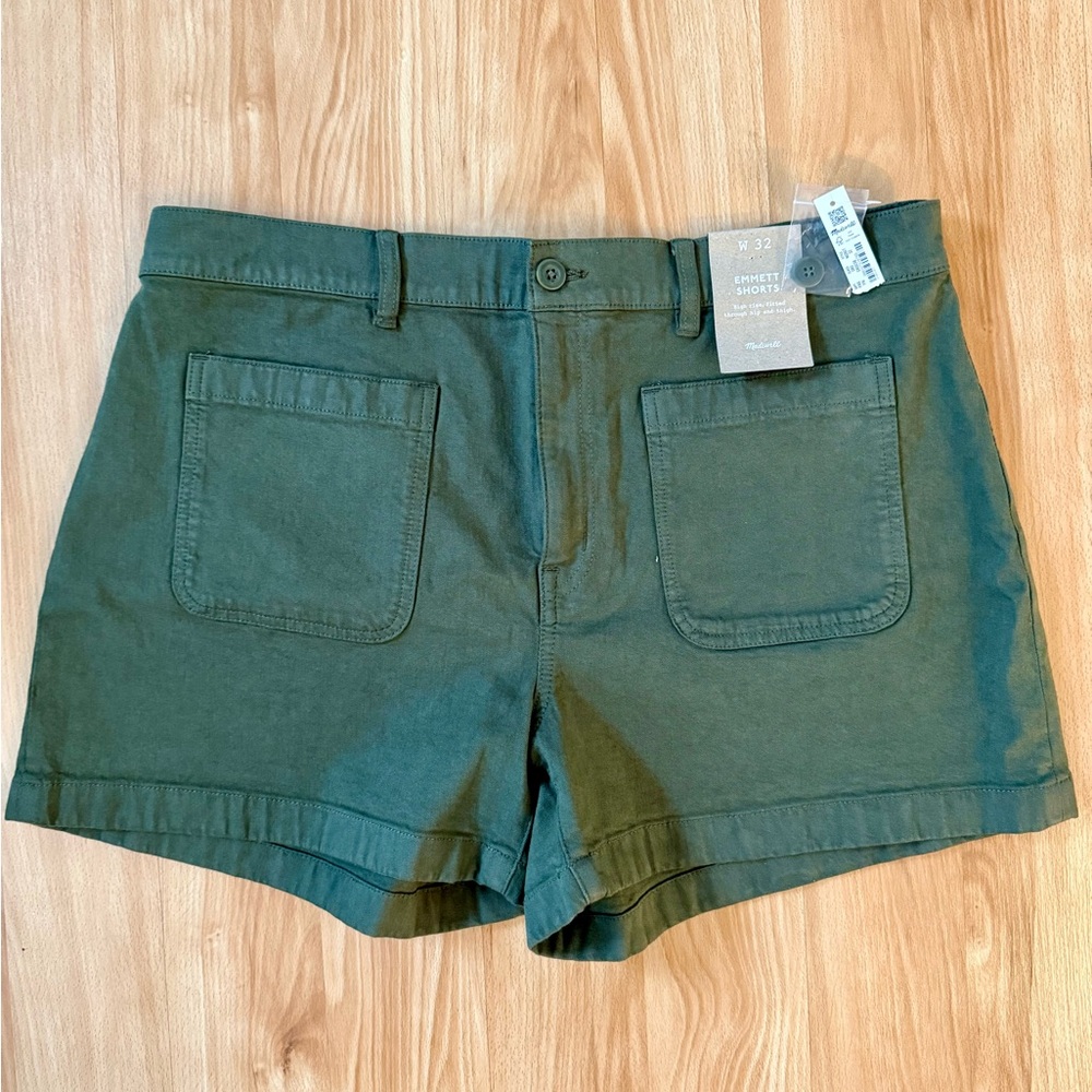 Madewell NWT Green Women's Emmett Shorts
